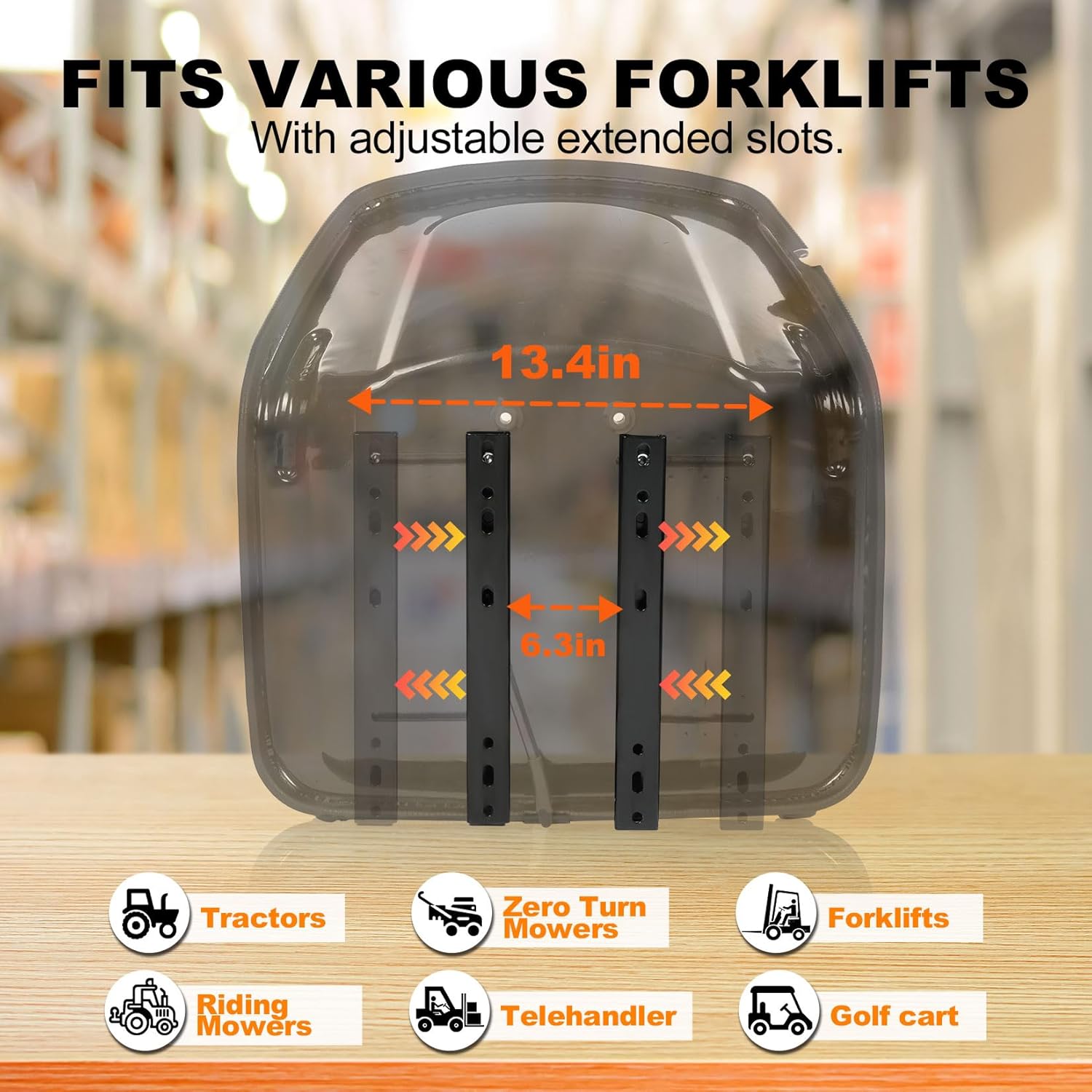 Ergonomic Tractor Seat, Universal Forklift Seat, Lawn Mower Seat, Adjustable Headrest & Armrests Safety Belt System (Update Seat) (Standard)