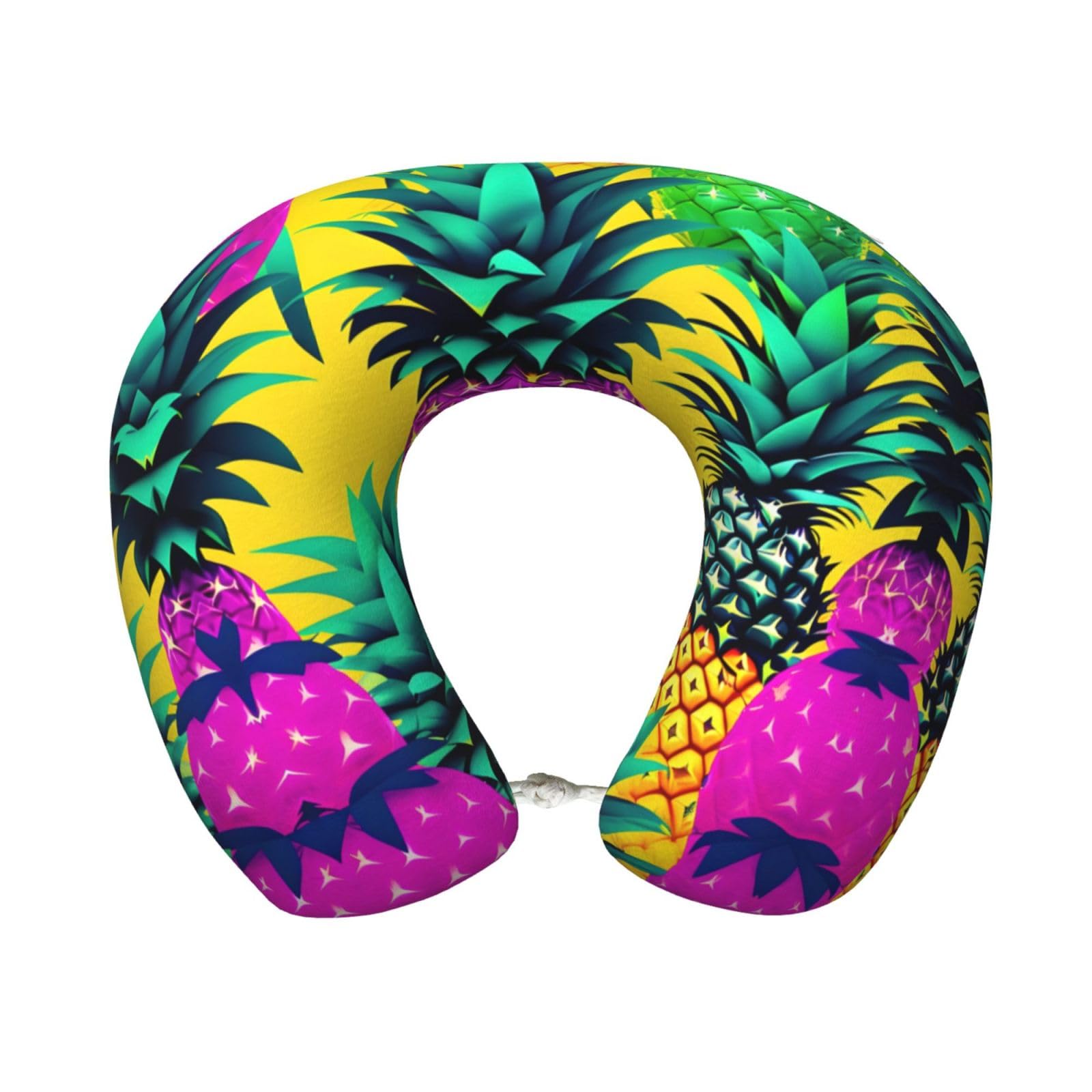 XingFox Colorful Pine Print Custom U-Shaped Travel Pillow,Memory Foam Cervical Neck Pillow,for Napping,Plane,Car,Home,Office