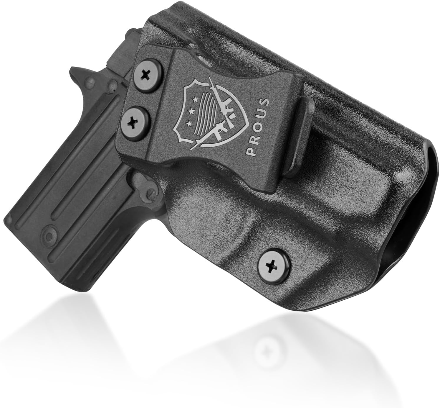 PROUS IWB Kydex Holster - Fits S&W Bodyguard 2.0/ SD9 VE & SD40 VE/M&P Shield Plus, Sig P238/ P938, Springfield XD-S 3.3 & XD-S MOD.2 OSP 3.3, G48, LCP II/2, Adjustable Cant & Retention, Right