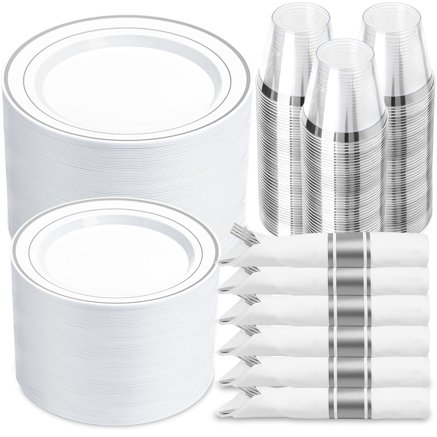 Gold Disposable Plates Set - 350 Piece -8
