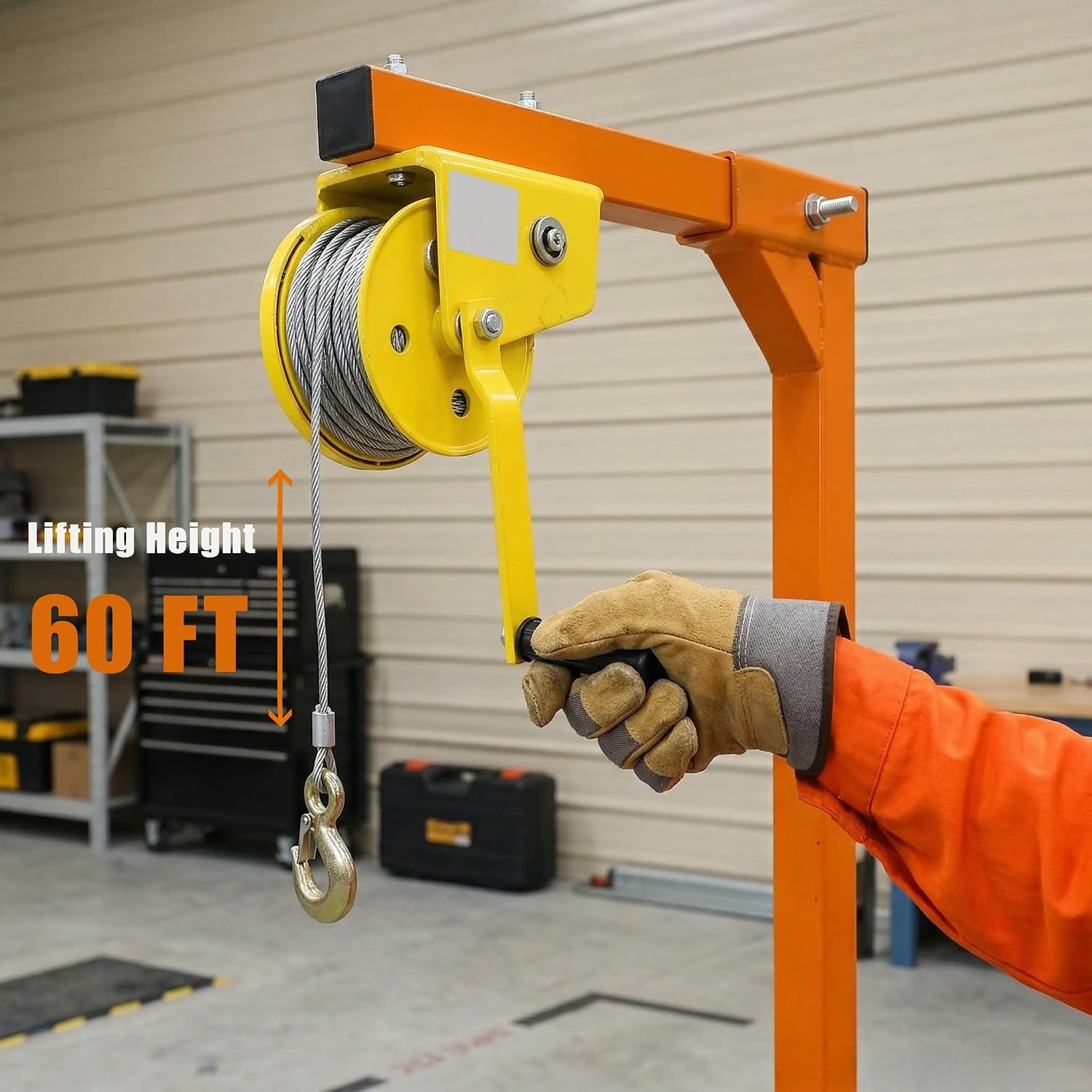 Air Conditioner Lifting Crane, 60 FT Lifting Height Air Conditioner Lifting Tool, Air Conditioner Lift 1200 LBS Load Capacity, Air Conditioning Crane for Outdoor AC Unit Installation