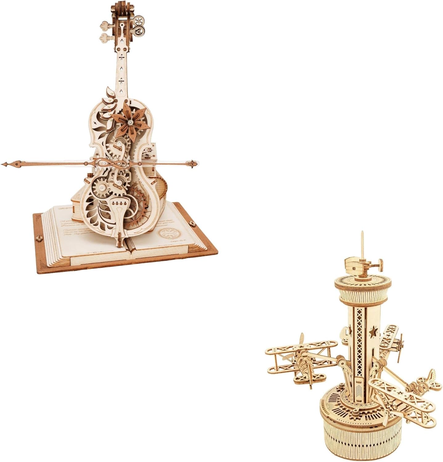 ROBOTIME Mechanical Music Box Wooden Puzzle AMK63 & AMK41 : Toys & Games