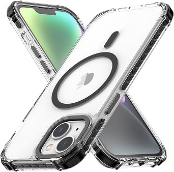 Nvollnoe for iPhone 13/14 Case Compatible with MagSafe,Military Grade Shockproof Bumper Heavy Duty Protective Ultra Clear Magnetic Phone Case for iPhone 13/14Black