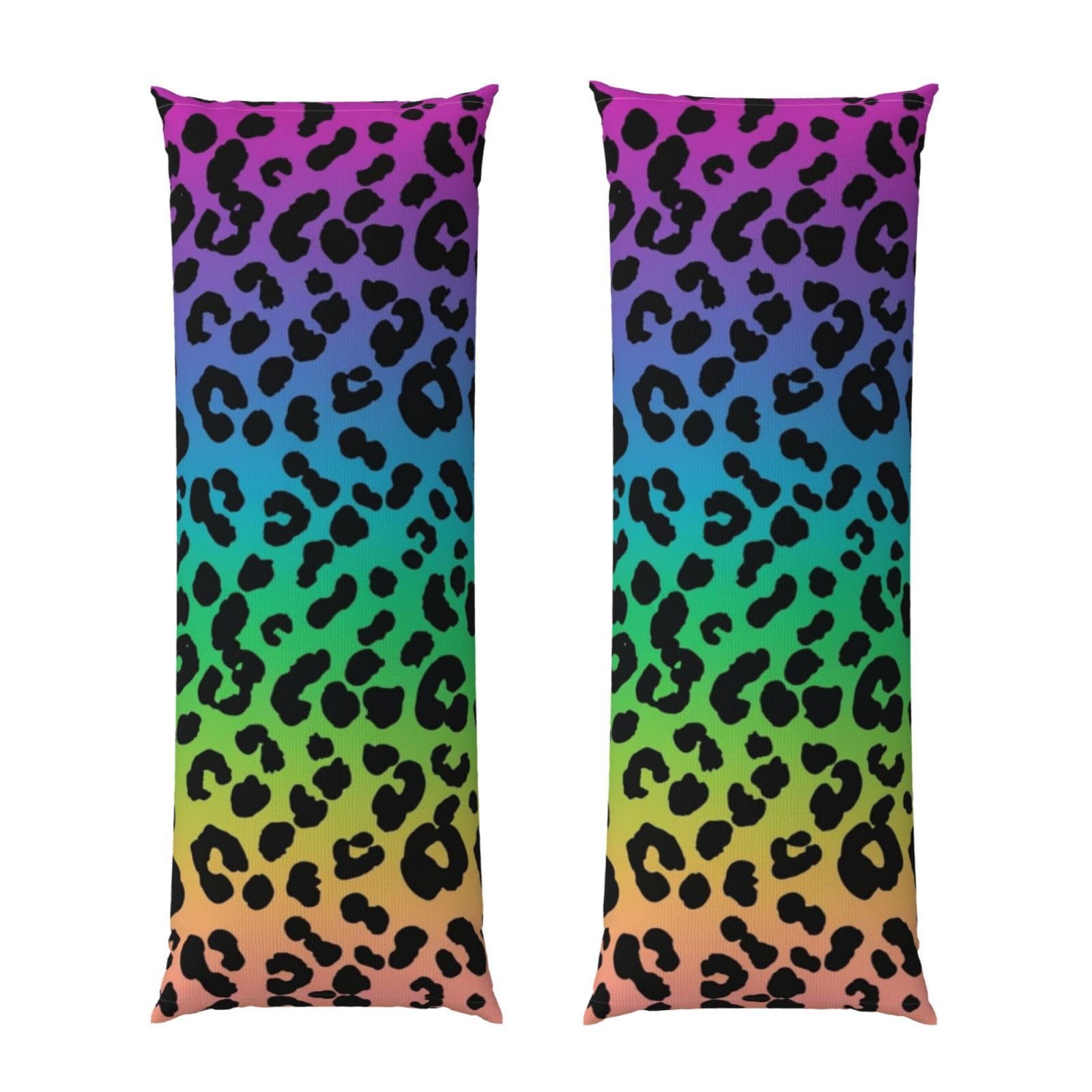 Body Pillow Cover 20x54, Colorful Cheetah Leopard Animal Print Rainbow, Soft Microfiber Long Pillowcase with Zipper Closure, Breathable Protector for Bedroom Sofa Couch Sleeping