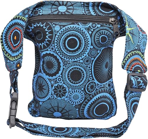 Miniatura 3 de The Collection Royal Riñonera Bolsos Cruzados para Mujeres Bolsa de Cinturón de Lona de Algodón Boho Hippie Festival Colorida para Mujeres, Talla