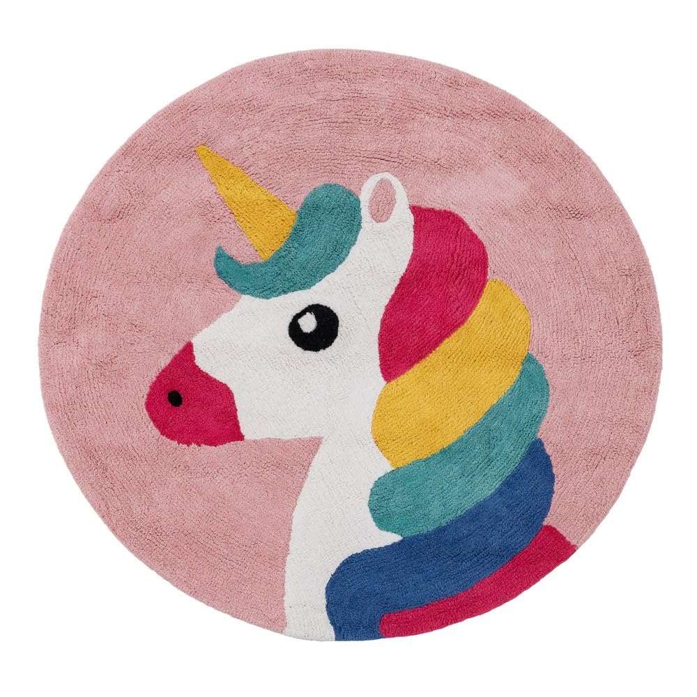 BigBuy Home Alfombra Infantil Algodón 100 cm Unicornio