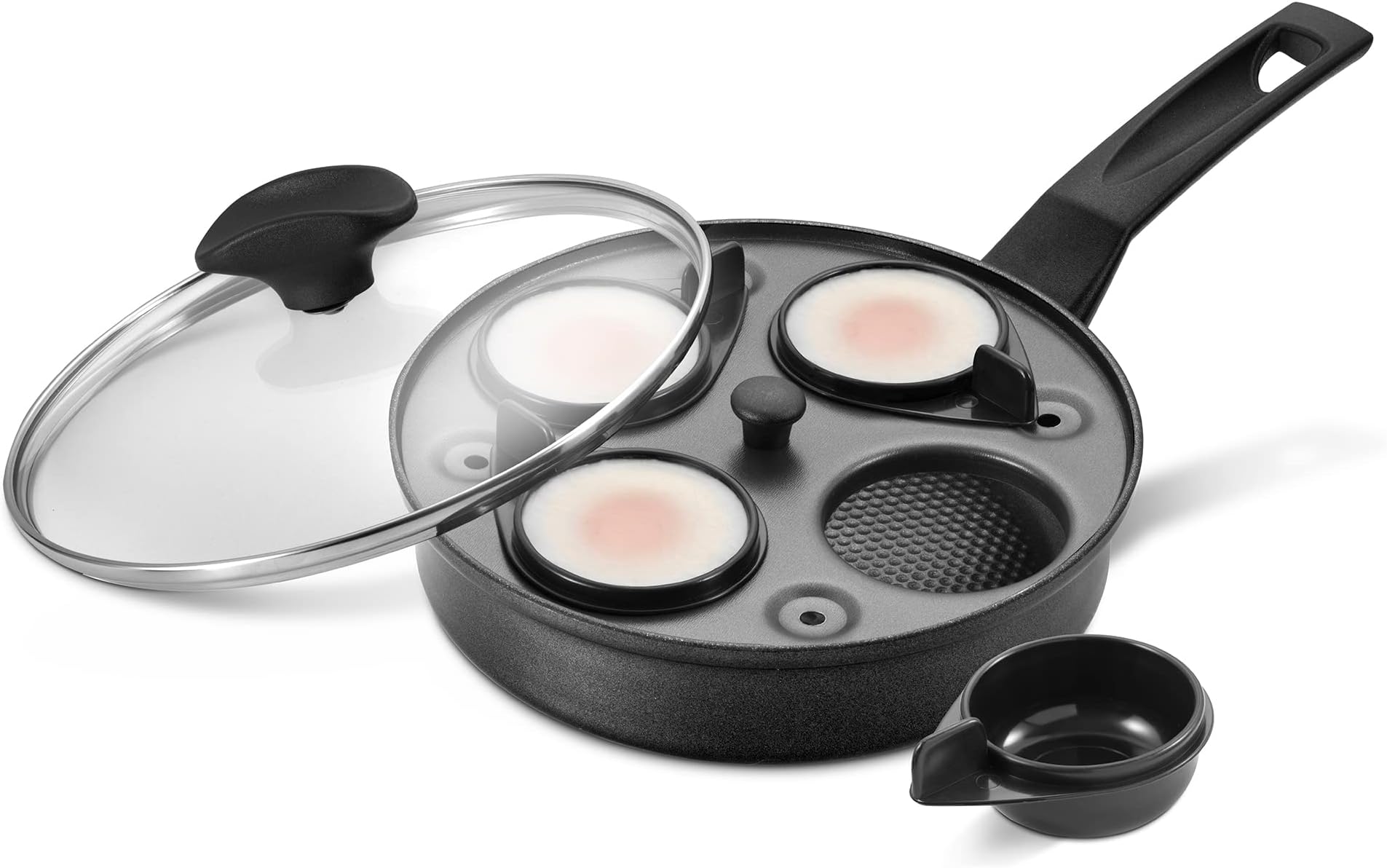 PRESTIGE 12079 Pan-Poached Maker with 4 Non Stick Egg Poachers Inserts lid, Aluminium