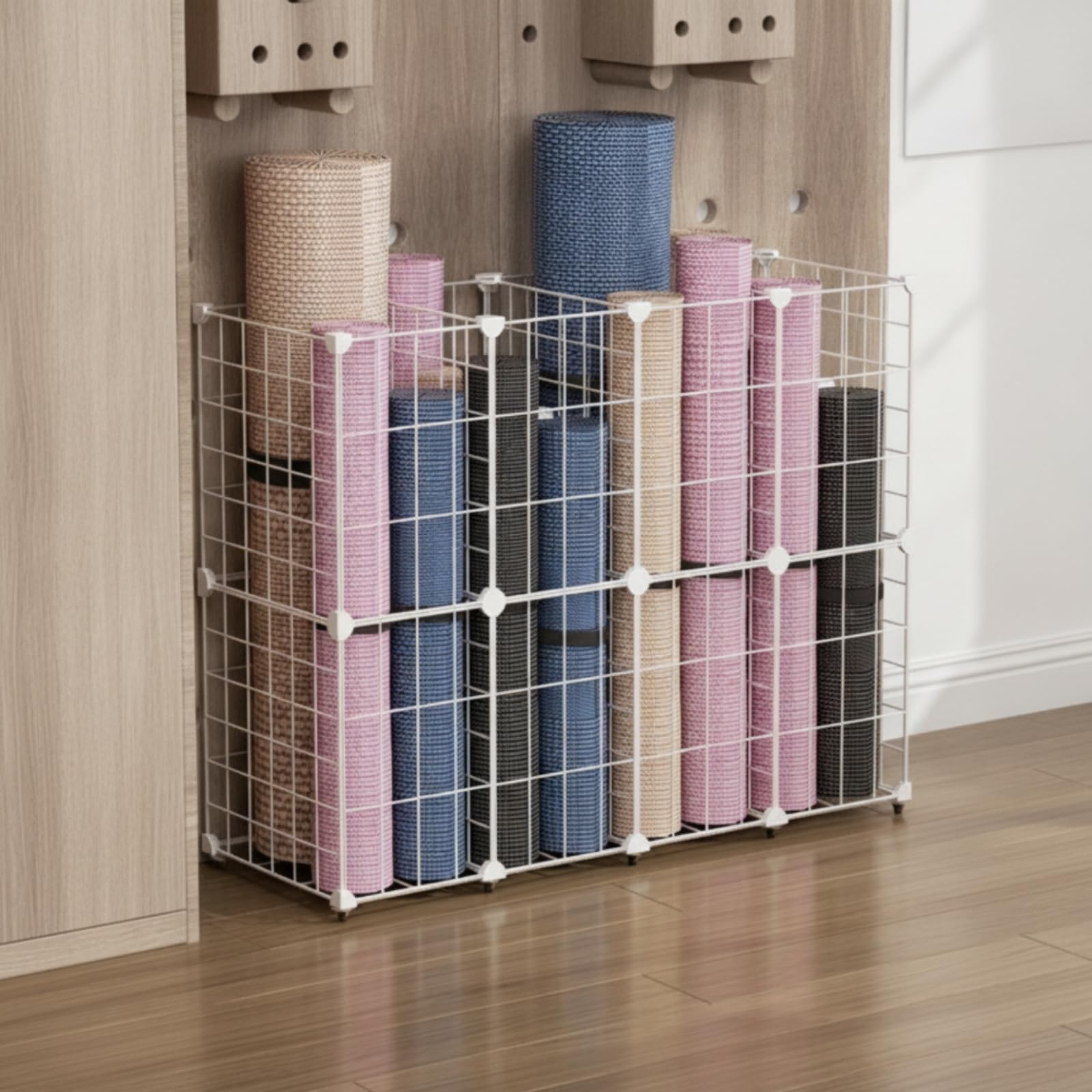 Carrello multifunzione con cestelli metallici, soluzione di facile montaggio per casa, palestra, yoga e camera da letto, 3 colonne, 2 strati, nero, 93 x 32 x 62 cm
