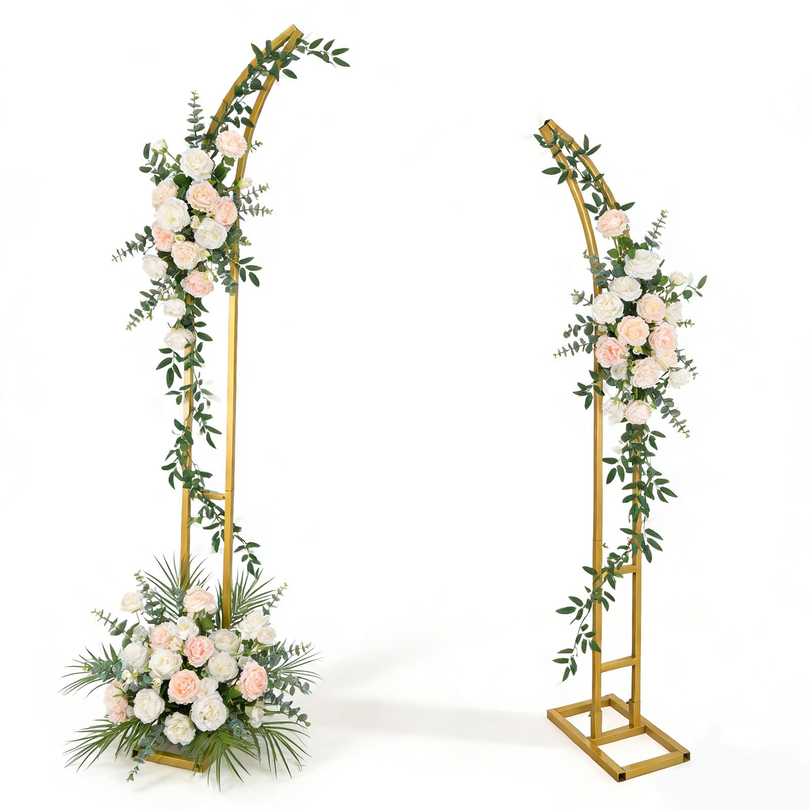 Support courbé en métal doré rigide pour éviter le basculement de vos arches de mariage extérieures