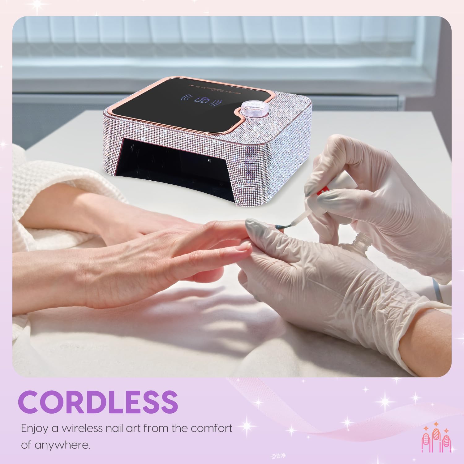 Lámpara Ultravioleta de Uñas, Recargable, Lámpara de Curado de Secado Rápido de Uñas, Lámpara Ultravioleta de Esmalte de Uñas de gel, Adecuada para Salones y Hogare