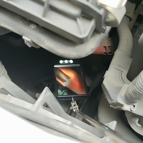 Miniatura 6 de Espejo de inspección telescópico con luz LED grande, telescópico, 360, lámpara giratoria para mecánica automotriz, reparación, marcha atrás, con