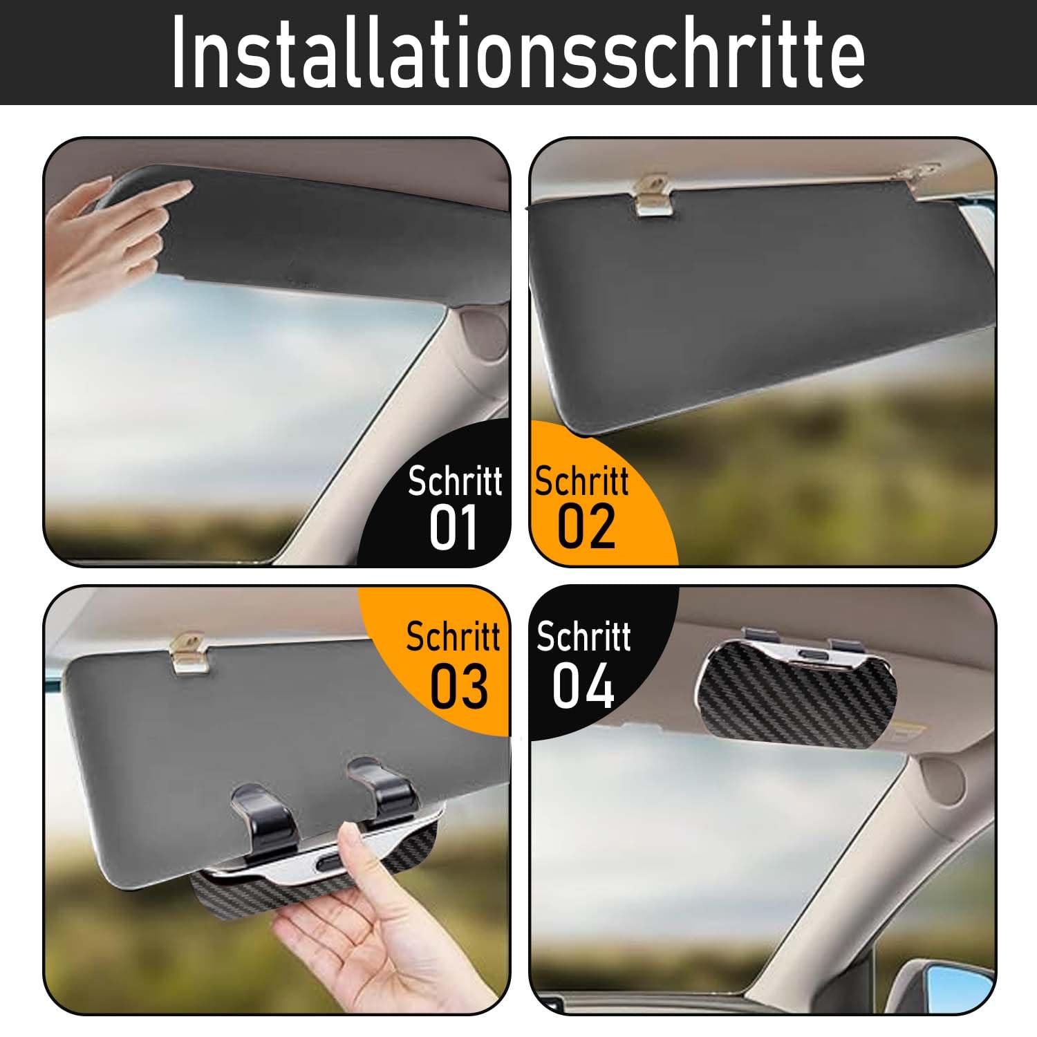 Portaocchiali per Visiera Auto, Soporte Portátil para Lentes De sol, Soporte para Gafas De sol para Coche con Acolchado De Fieltro, per Appendere Occhiali da Vista(Fibra di Carbonio)