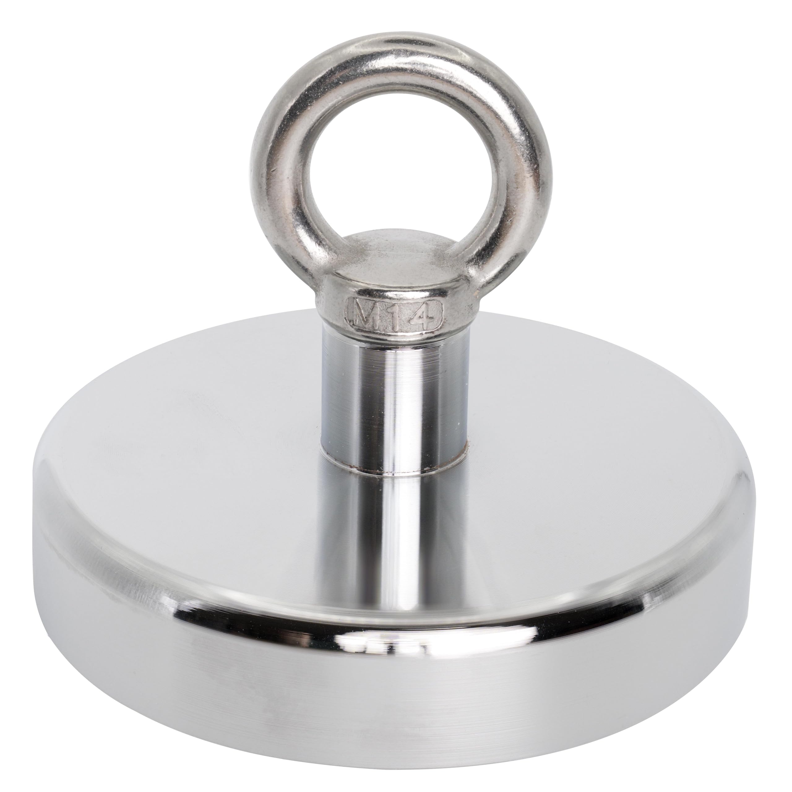 Magnete Di Recupero Della Ferrite Con Eyebolt M14 Per Pesca A Magnete, Recupero E Caccia Al Tesoro - 125mm Dia x 100mm Di Altezza - 130kg