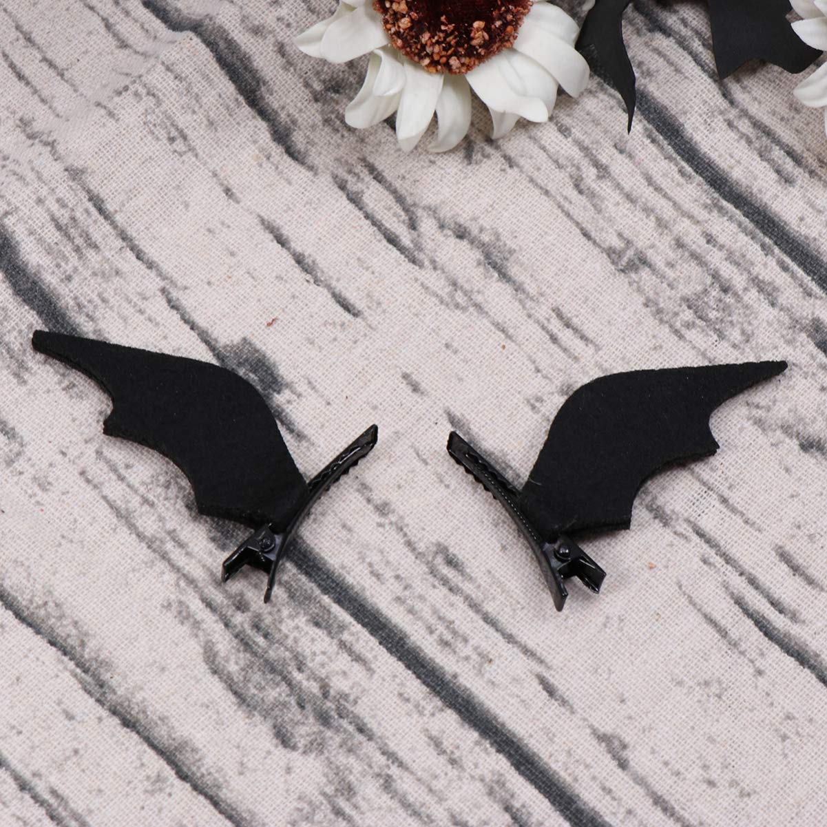 EAVUYIS Lot De 2 Barrettes Halloween Chauve-Souris Et Crâne – Accessoires Cheveux Fun Pour Cosplay Et Fêtes