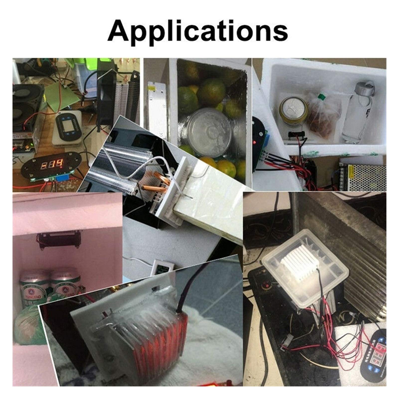 Xiaochen Bricolaje Asamblea del radiador Kit de Sistema de Refrigeración termoeléctrica 12V Doble Ventilador Enfriador