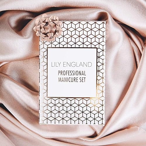 Miniatura 3 de Lily England Juego de manicura de viaje para mujeres y niñas, kit profesional de uñas de acero inoxidable con estuche de lujo, oro rosa