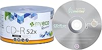 Vista 1 de Paquete de 50 discos MyEco CD-R CDR 52X 700MB 80Min Economy Branded Logo Top Write Once Blank Media Record Disc