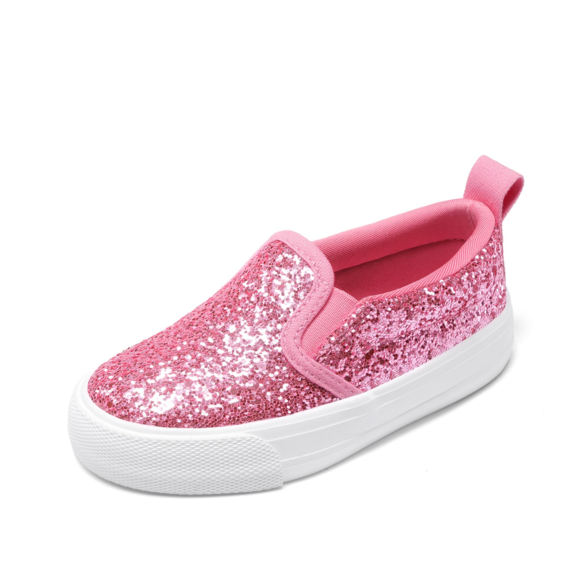 DREAM PAIRS Kids Sneakers Glitter Slip-On