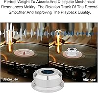 Vista 5 de Monosadio - Estabilizador de peso 3 en 1 de 60 Hz, tocadiscos de audiófilo, peso de 11.29 oz, tocadiscos de aluminio para discos de vinilo con nivel