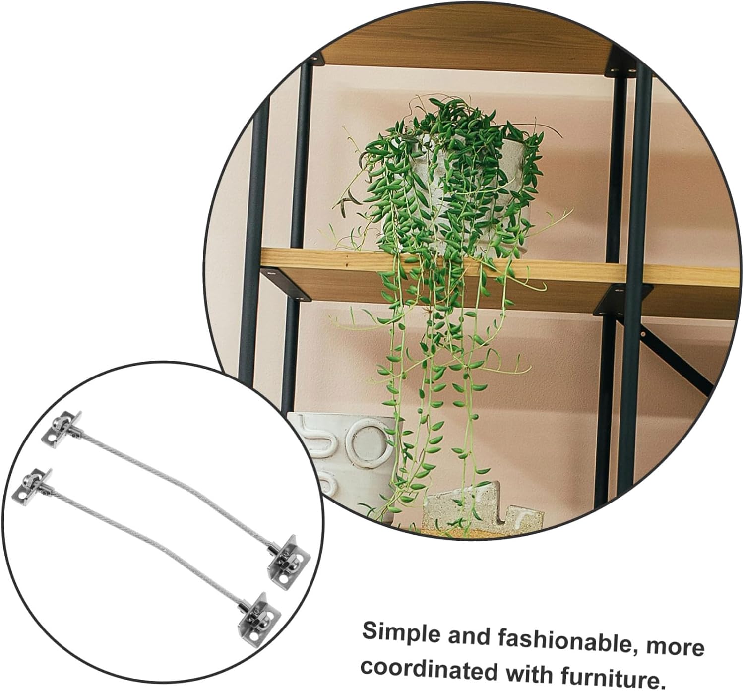 2sets Furniture Wall Anchors Kit Anti-tip Straps for Proofing Durable and Easy to Install Furniture Safety Anchors for Bookcases Cabinets and Dressers