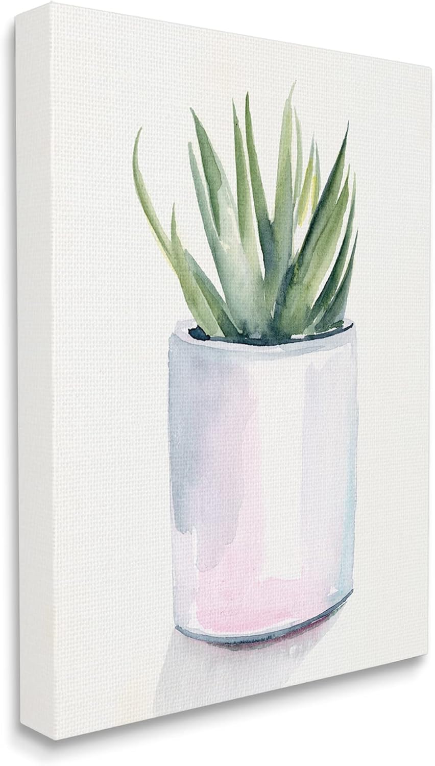 Stupell Industries Indoor Cactus Potted Succulent Soft Watercolor Plant