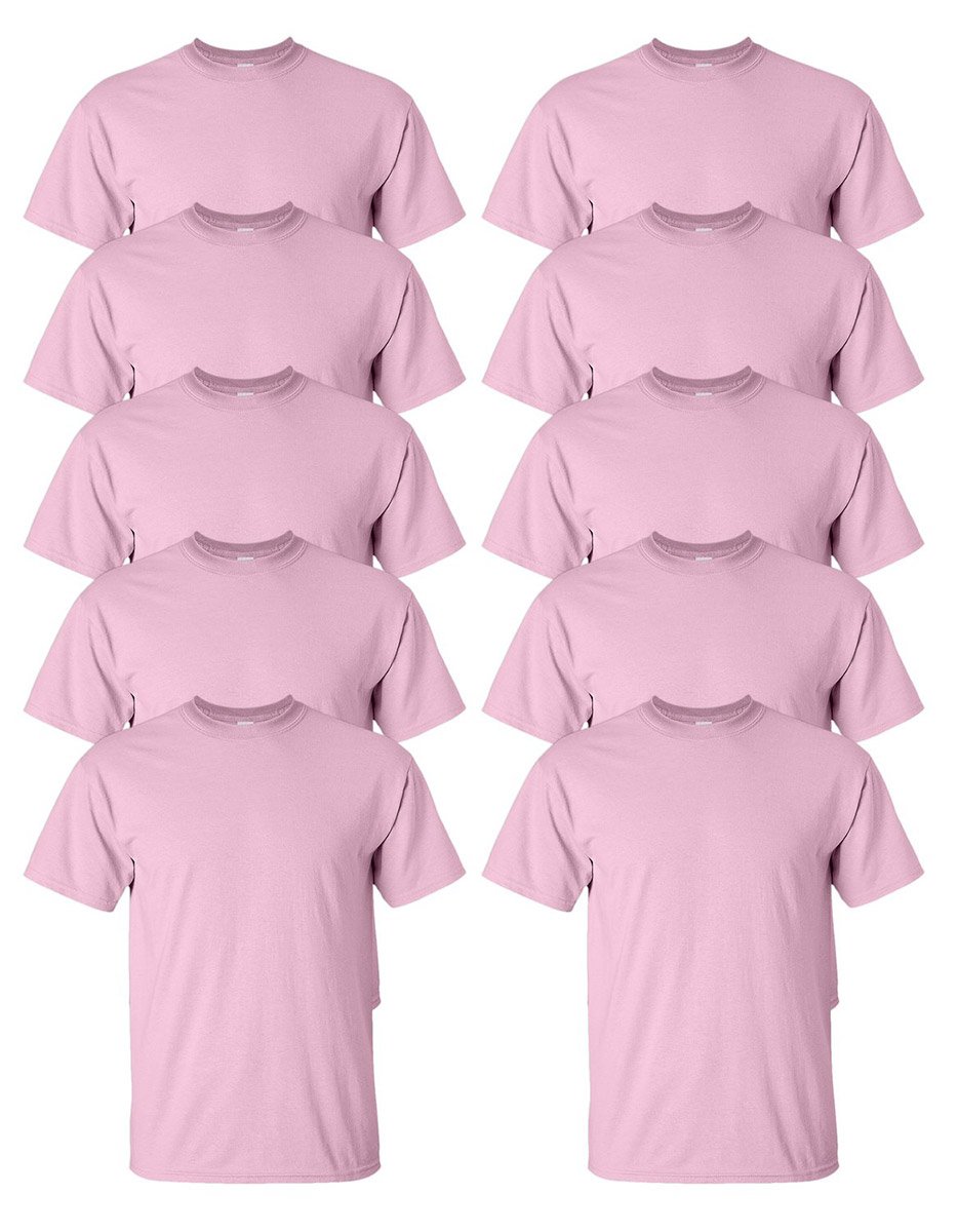 Gildan Men's Ultra Cotton T-Shirt - 100% Cotton, Light Pink, Small, Heavyweight Tee