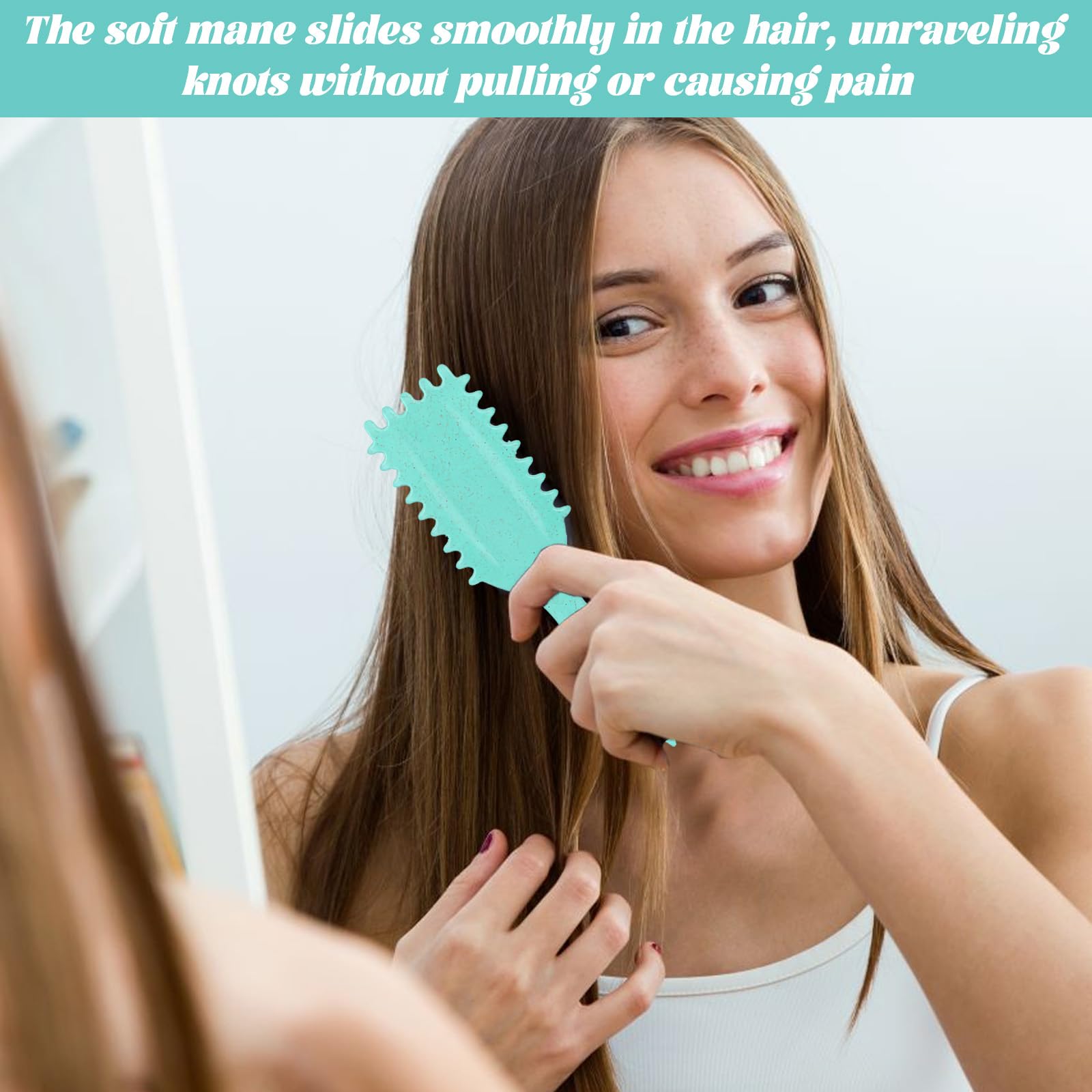2Pcs Curl Defining Brush, Green Curling Brush, Easy Detangling, Boar Bristle Hair Brush - Image 4