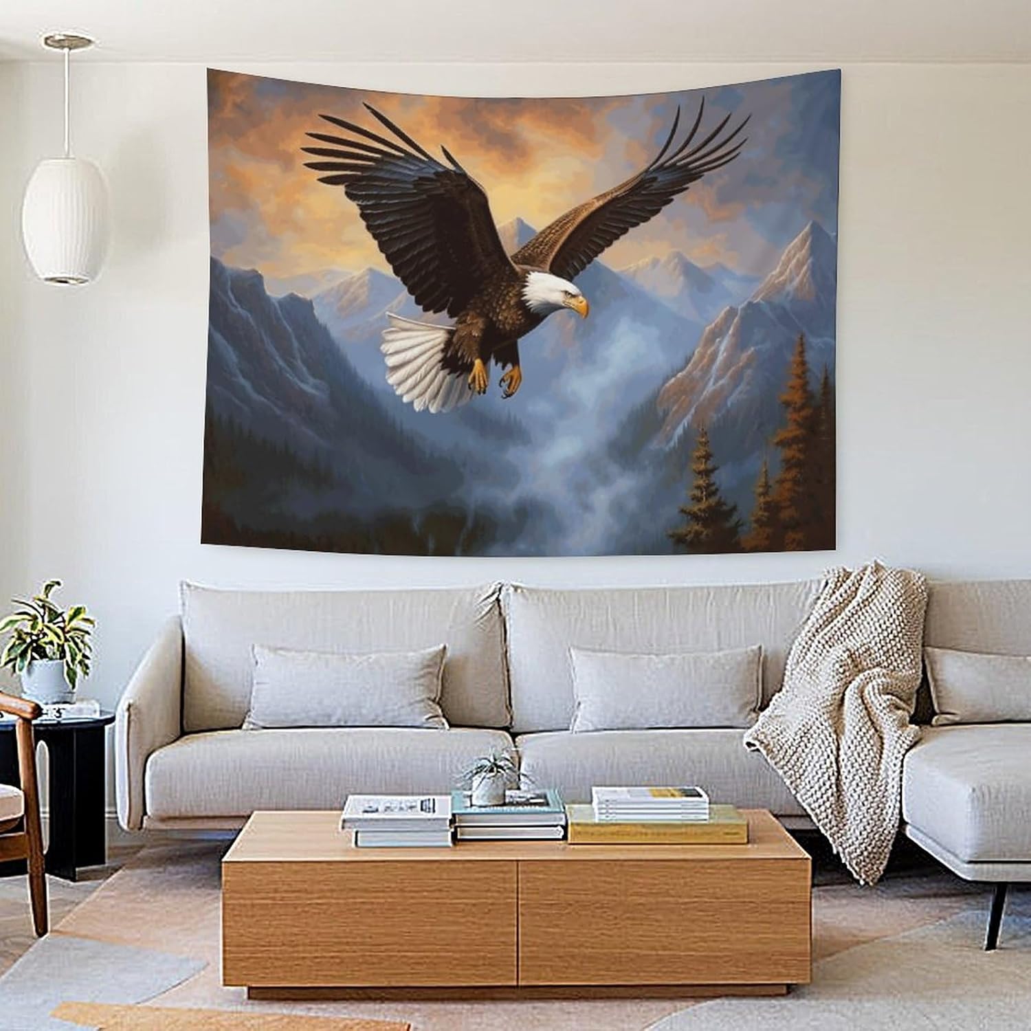 Buyidec American Bald Eagle Tapestry Wall Hanging Art Deco Tapestries for Bedroom Living Room Dorm