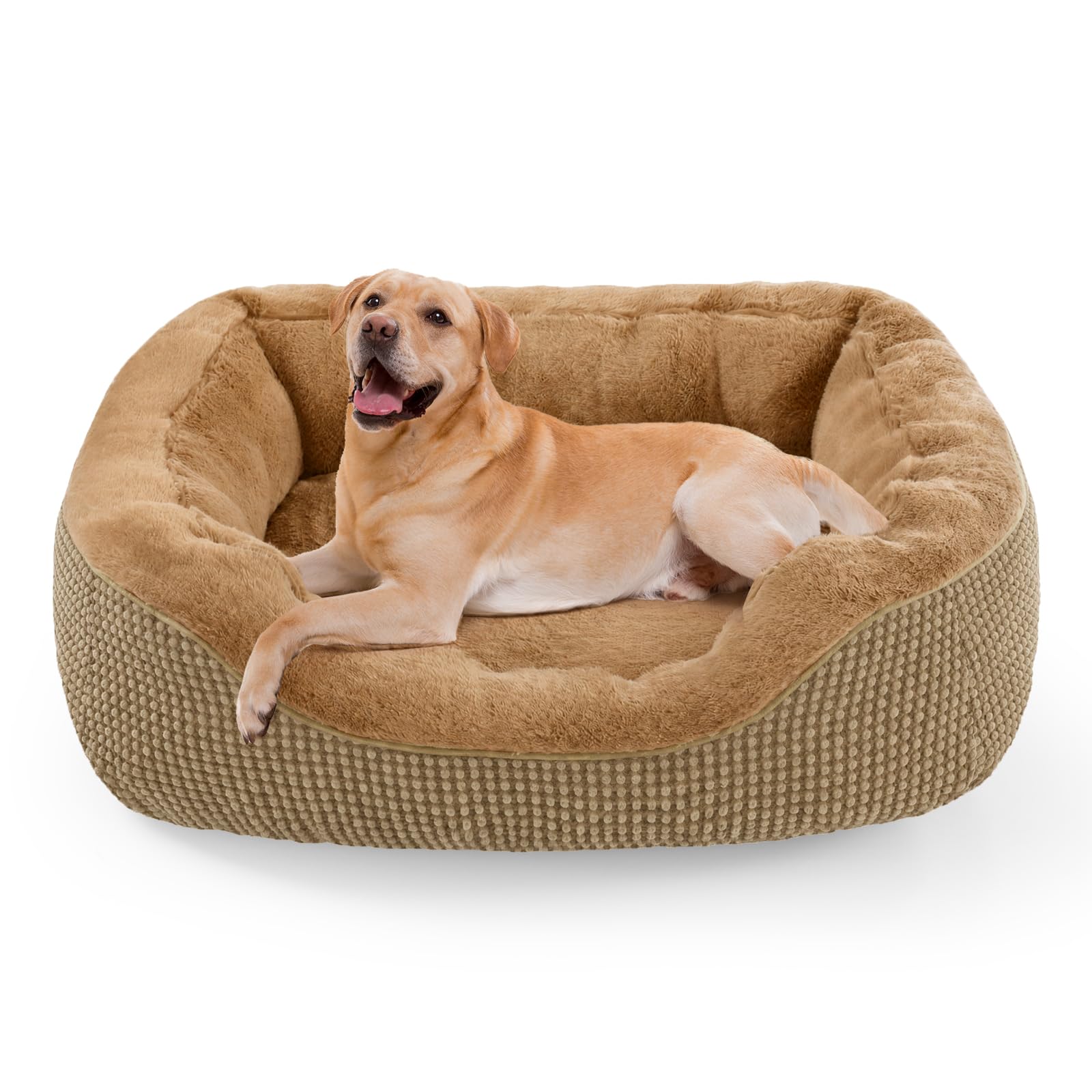 INVENHO Large Dog Bed, Washable Orthopedic Warming Soft Sleeping Durable with Anti-Slip Bottom