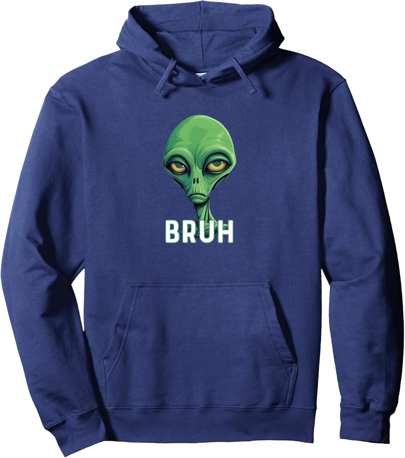 Bruh Meme Funny Saying Brother Greeting Teens Boys Alien Pullover Hoodie