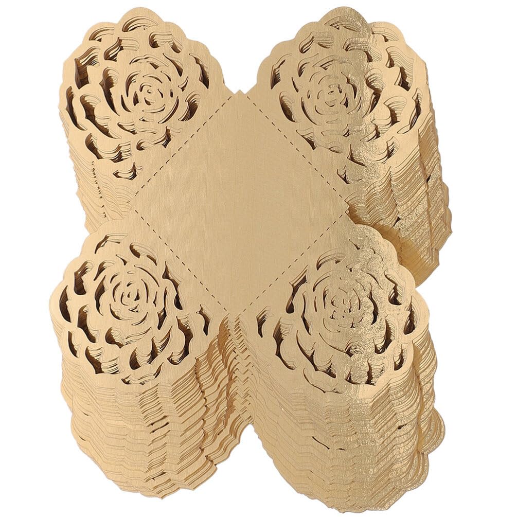 Alipis 50stücke Papier Schokoladenverpackung Durchbrochene Blumen Pralinenschalen Muffinförmchen für Hochzeiten Dessertpapiertablett Pralinenbecher Süßigkeitendekoration