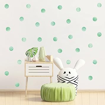 ROFARSO 120 Decals 2.2'' Mint Green Polka Dots Wall Decals Stickers DIY Removable Peel & Stick Wall Art Decorations Home Decor for Nursery Bedroom Living Room Playing Room