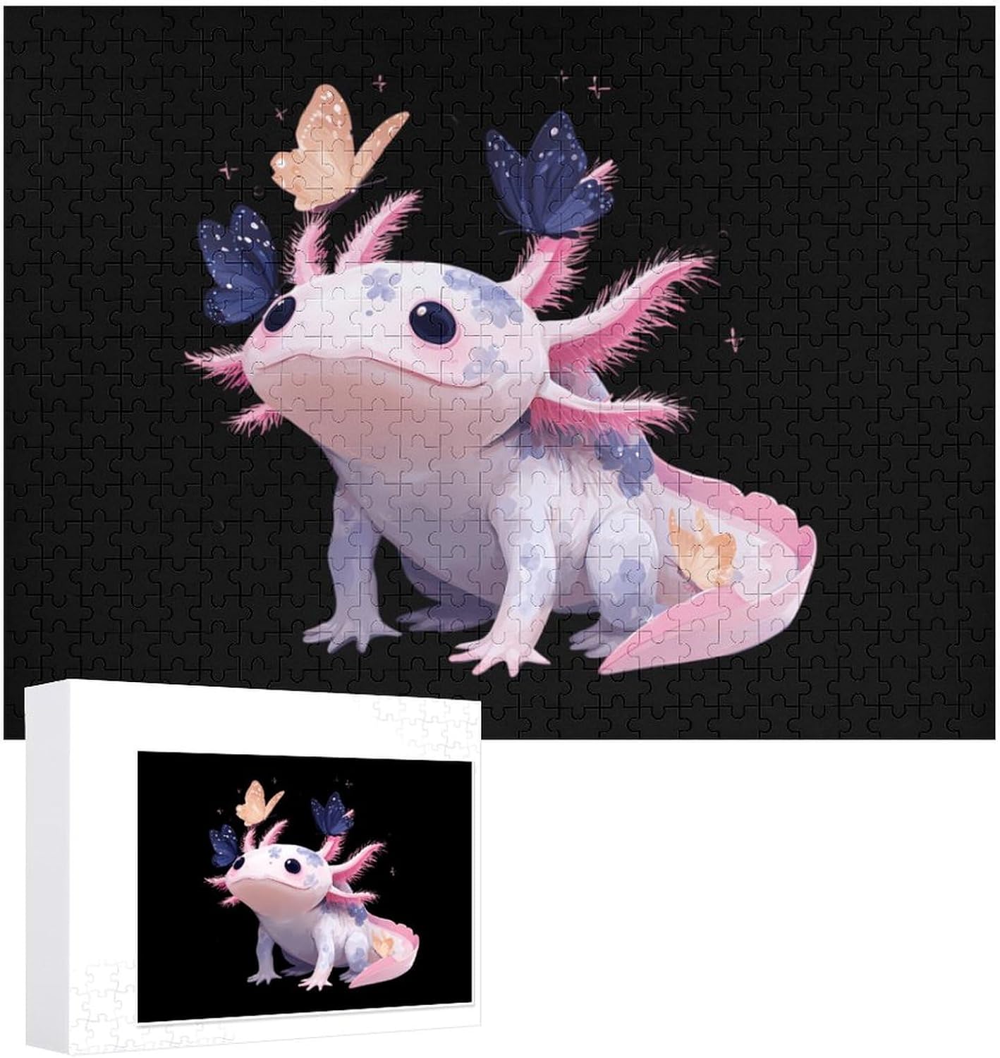 Cute Axolot Puzzles for Adults 500 PCS Wooden Jigsaw Puzzle Wall Decor Christmas