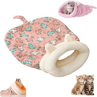 Cat Sleeping Bag for Indoor Cats, Cat Sleeping Bags, Cozy and Large Cat Sleeping Bags - Ideal for Indoor Cats, Perfect Winter Sleep Solution with a Cozy Tunnel Design (Pink)