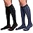 30-40mmHg Medical Graduated Compression Socks for Women&Men Circulation-Compression Stockings-Knee High Socks for Support,Hiking,Running(2 Pack Strip Black Navy,S-M)