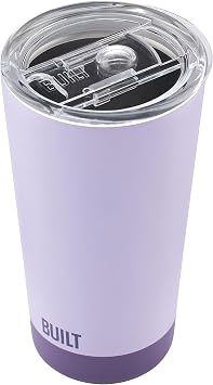 BUILT 20 Oz Cascade Mug With Handle - Stainless Steel Tumbler, Hot & Cold, Wild Lavender