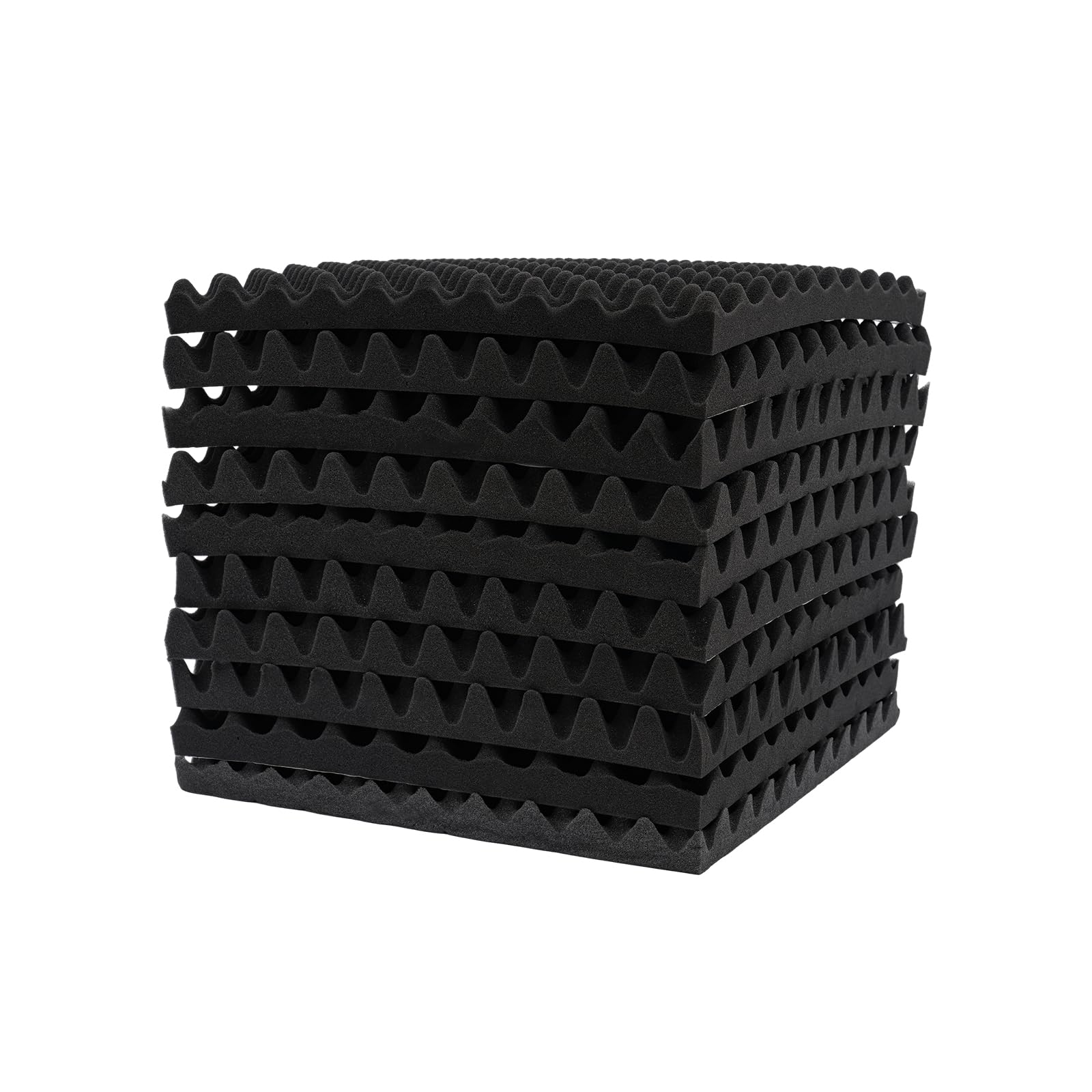 10 Stück Akustikpaneele, Selbstklebend 5cm Dicke, 50cmx50cm Akustikschaumstoff Schallabsorber Wandpaneele Schallschutz Akustikplatten für Studio, Büro, Wand (Schwarz)