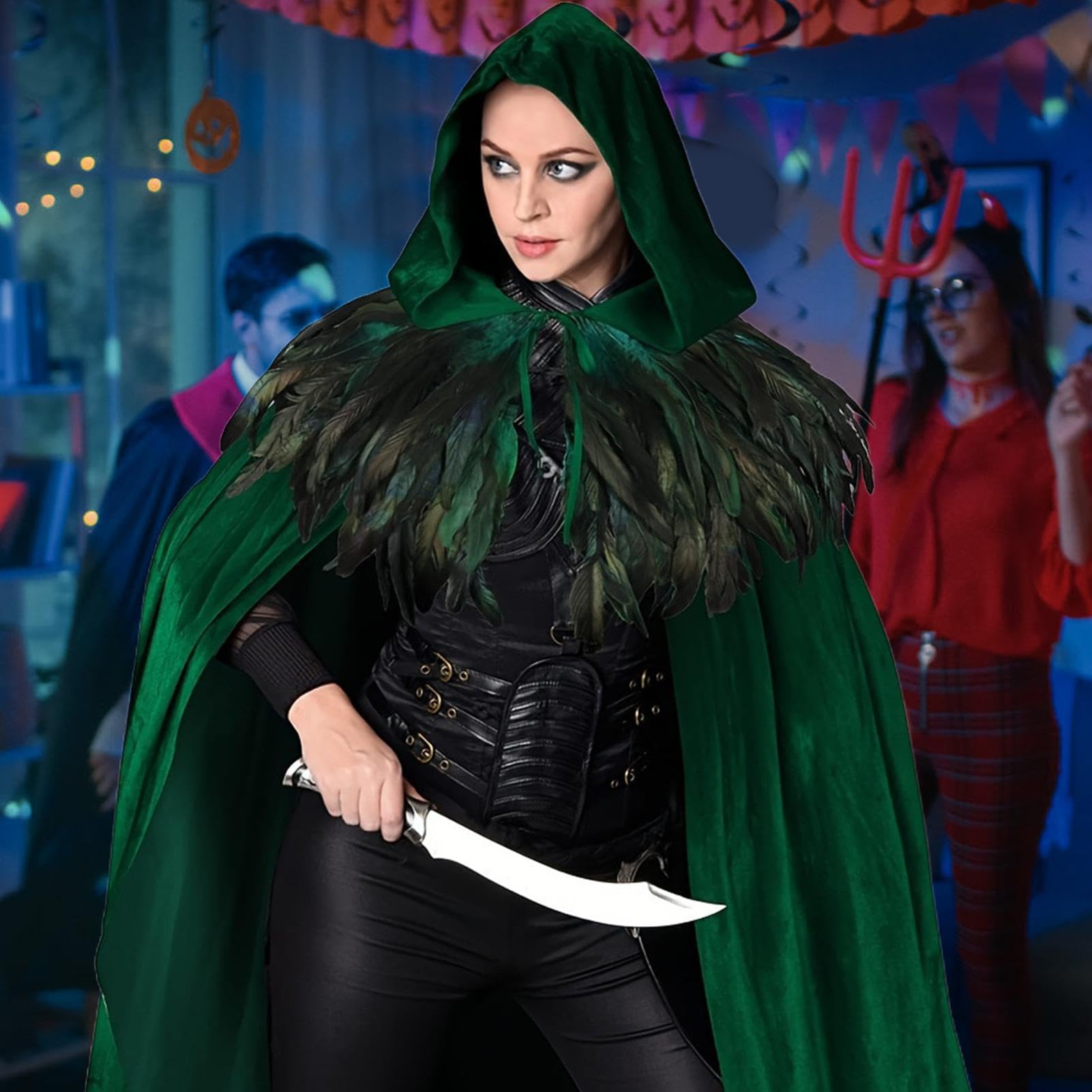 Herren Kapuzenumhang Unisex langes Gewand Halloween Kostüm Requisite