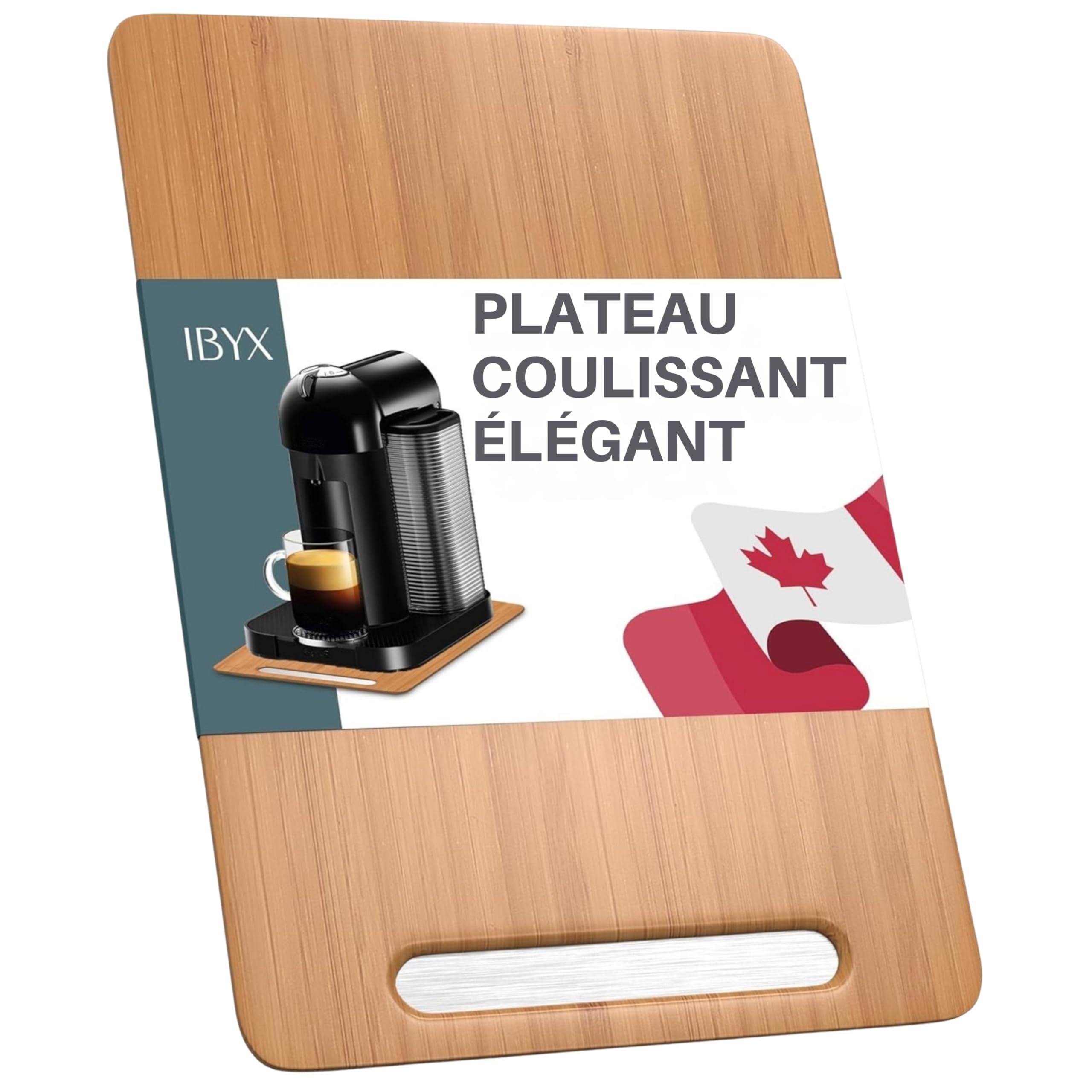 Ibyx Plateau Coulissant en Bambou, Moyen Format Long, Naturel