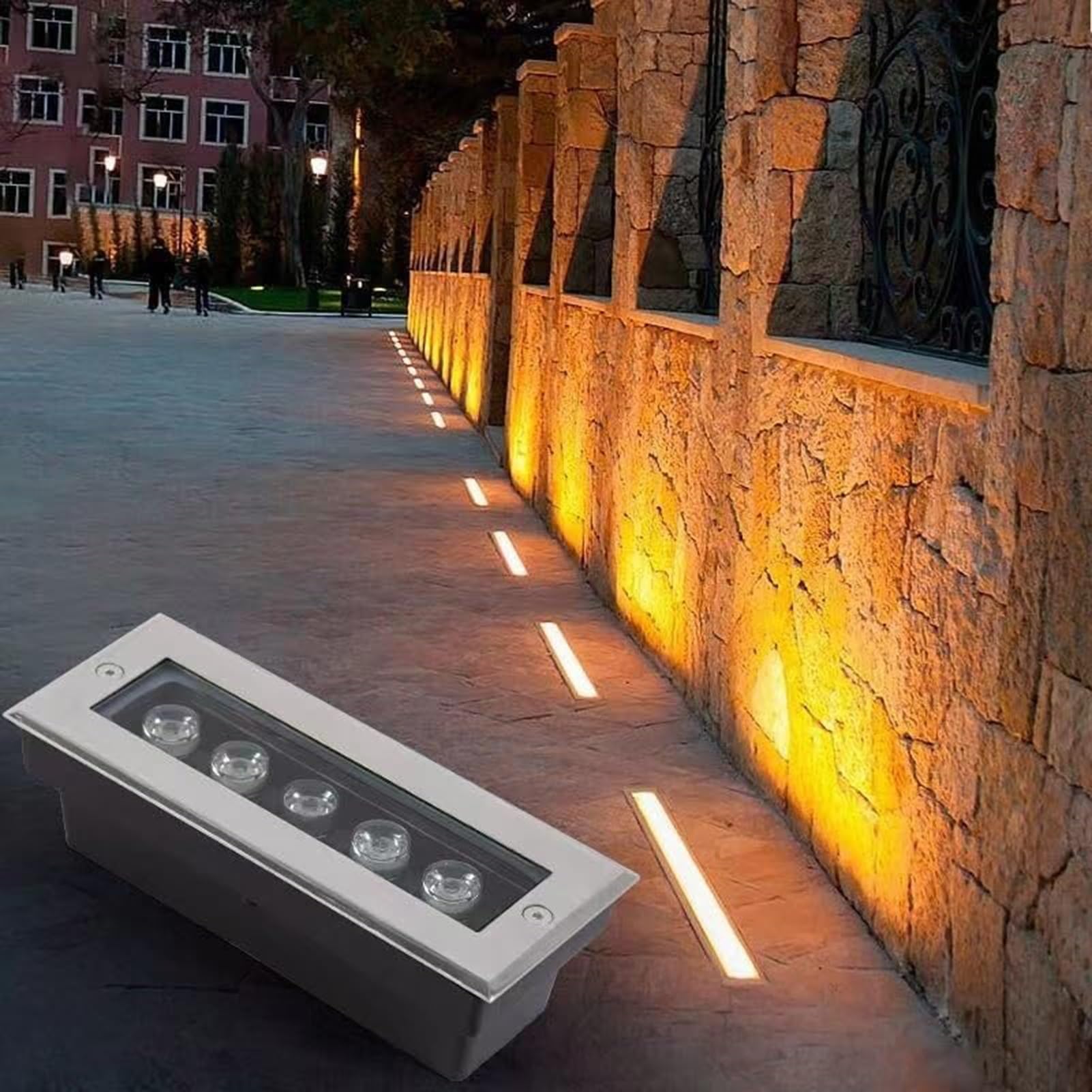 Iluminación decorativa para escaleras THEGA foco empotrable suelo rojo