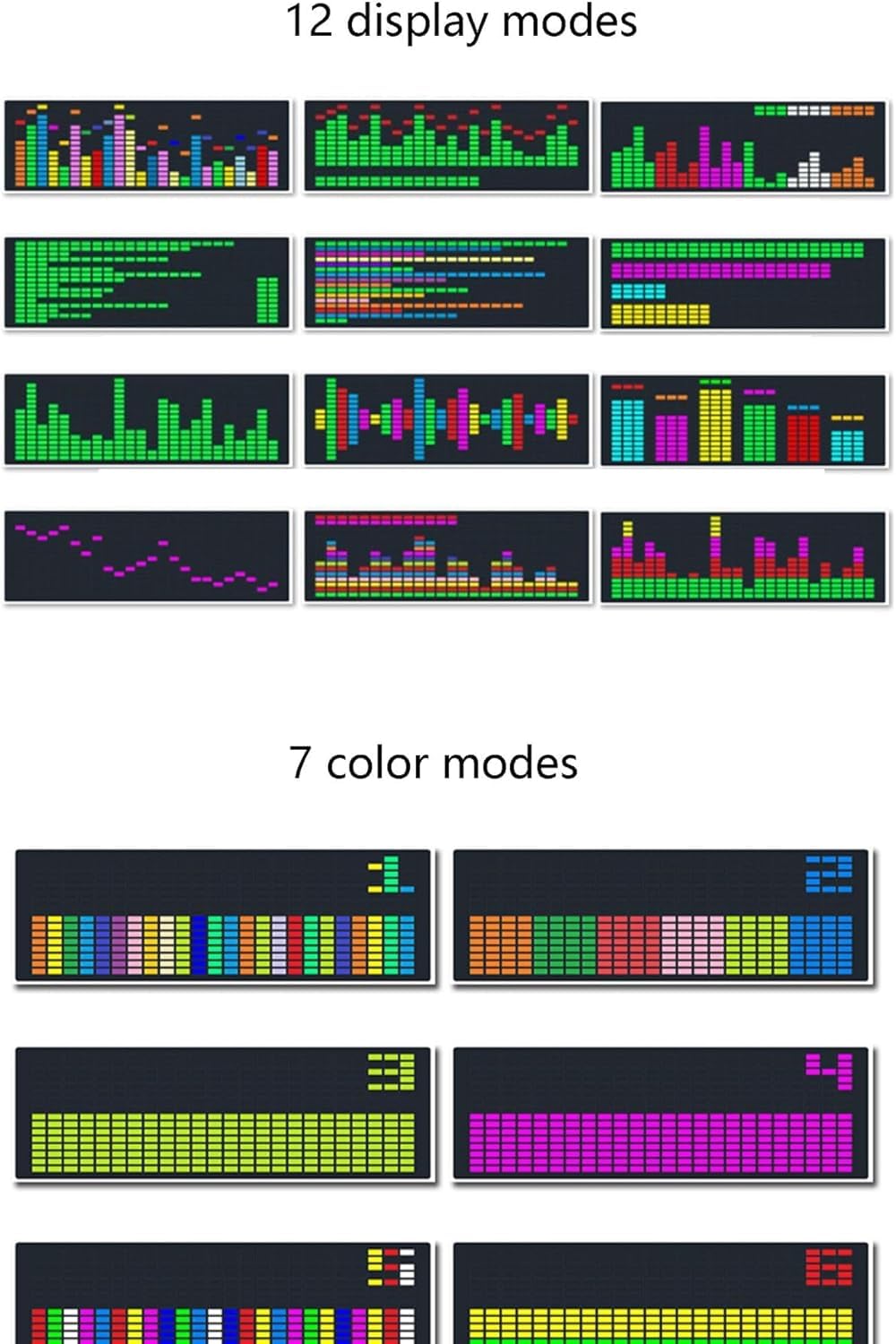 Analizator spektrum muzycznego LED, wzmacniacz ekranu VU Meter, analizator poziomu dźwięku RGB z paskiem graficznym, sterowanie głosowe + sterowanie przewodowe do samochodu, studia