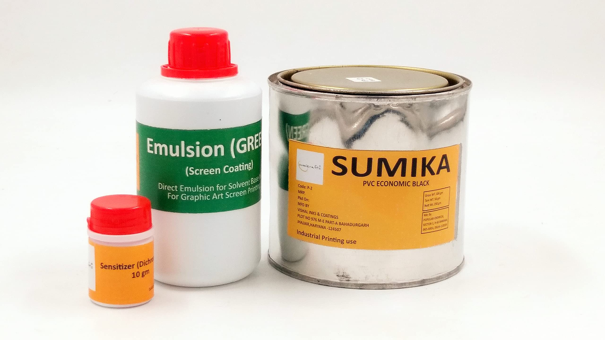 sumikrafts Screen Printing kit-PVC Ink Black 1kg(1000gm)+ Emulsion Green 200ml+ Sensitizer 10gm for Graphic Arts Screen Printing-picture-16