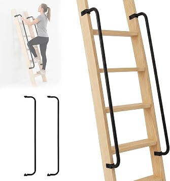 Ladder Handrail, 51in Length, 5.5in Stand-Off Grab Bars for Stairs