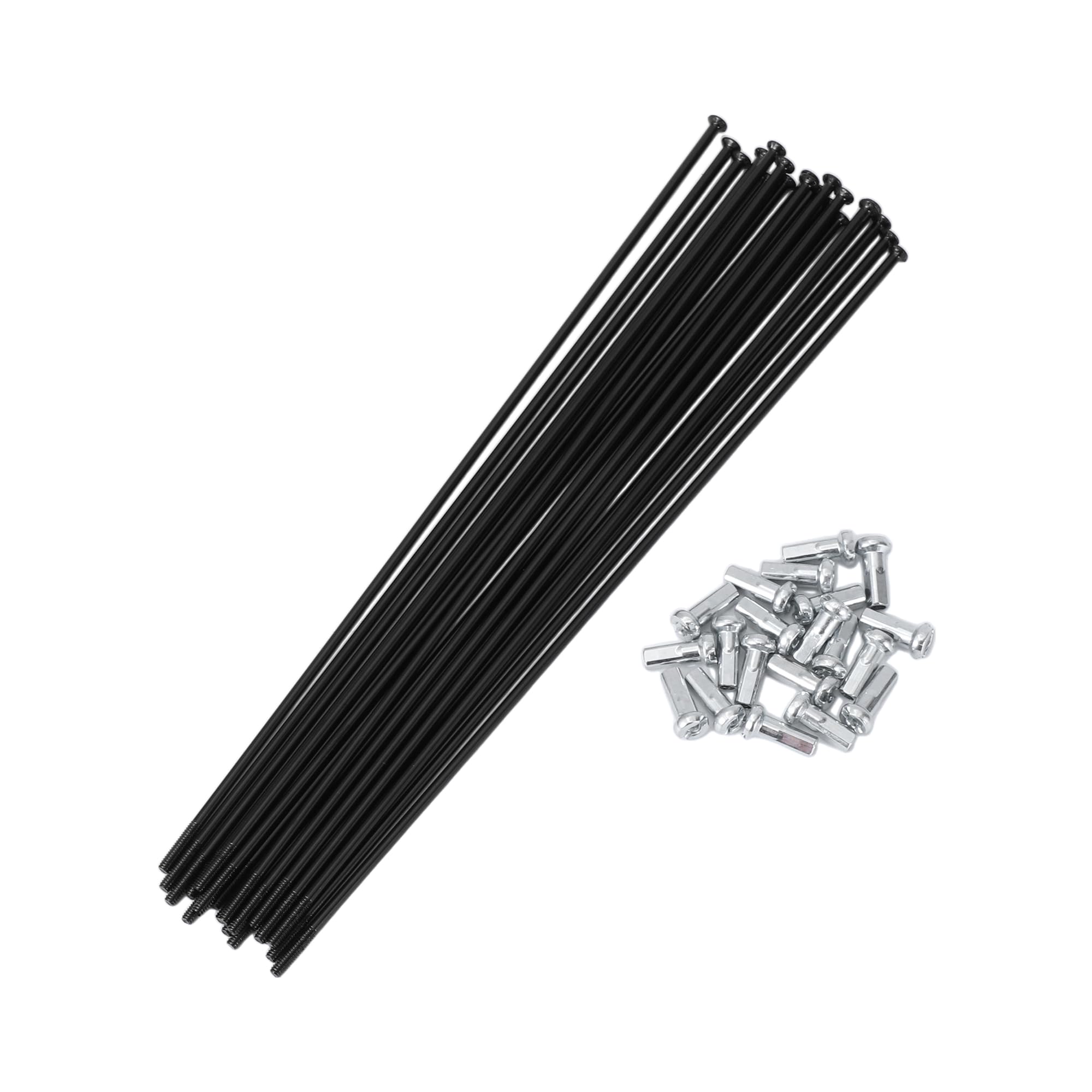 Motoforti 20 Set 14G Straight Pull Bicycle Spokes 167mm Straight Pull Bike Wheel Spokes Carbon Steel Black