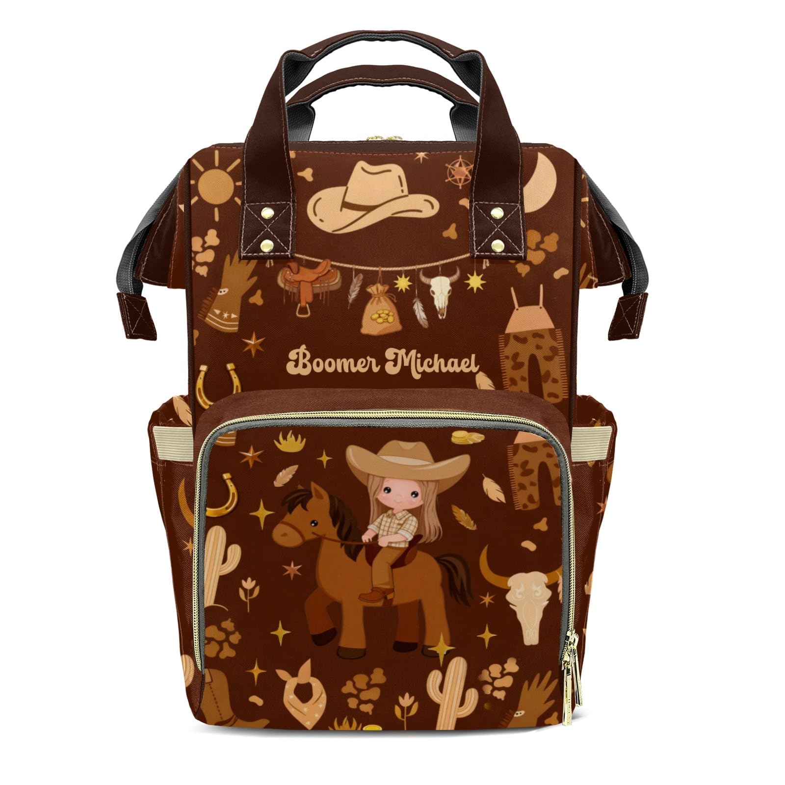 Personalized Diaper Bag Backpack Gift Cowboy Western Life Wild Cowgirl Ultimate Nappy Bag: Spacious, Waterproof &amp; Perfect for Travel