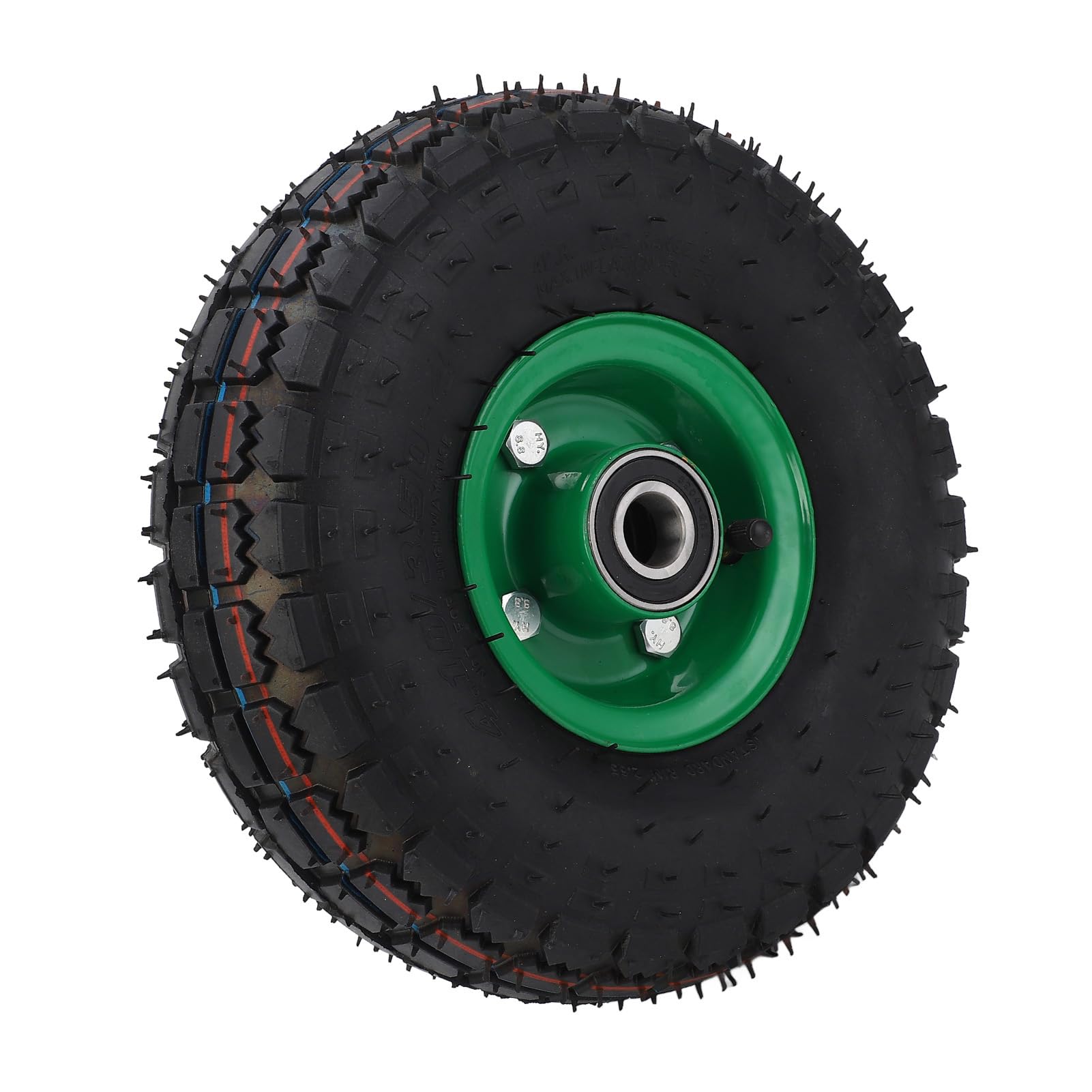 Sostituzione Ruote in Gomma da 10 Pollici 4.10/3.50-4 Pneumatici gonfiabili compatibili con carrelli da Giardino, carrelli e carriole - capacità di carico 250 kg - Cuscinetto