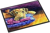 Vista 1 de Caroline's Treasures 7345JMAT Airedale Terrier - Tapete para puerta delantera, 24 x 36 pulgadas, tapete para puerta delantera, interior y exterior