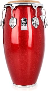 Toca Percussion Custom Deluxe Fiberglass Conga - Red Sparkle