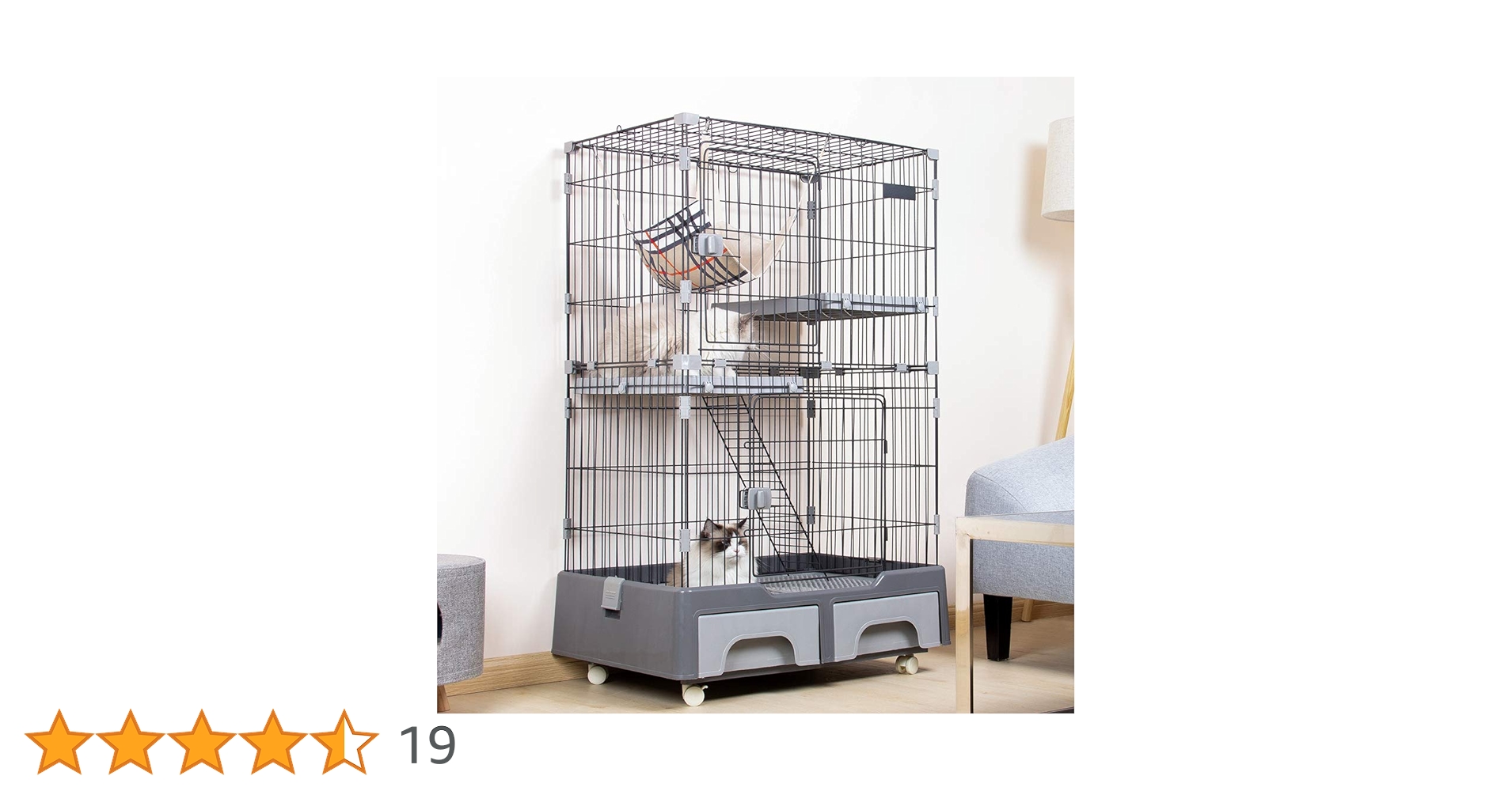 Amazon.co.jp: 猫 ケージ キャットケージ 2段 幅83㎝ 高さ132