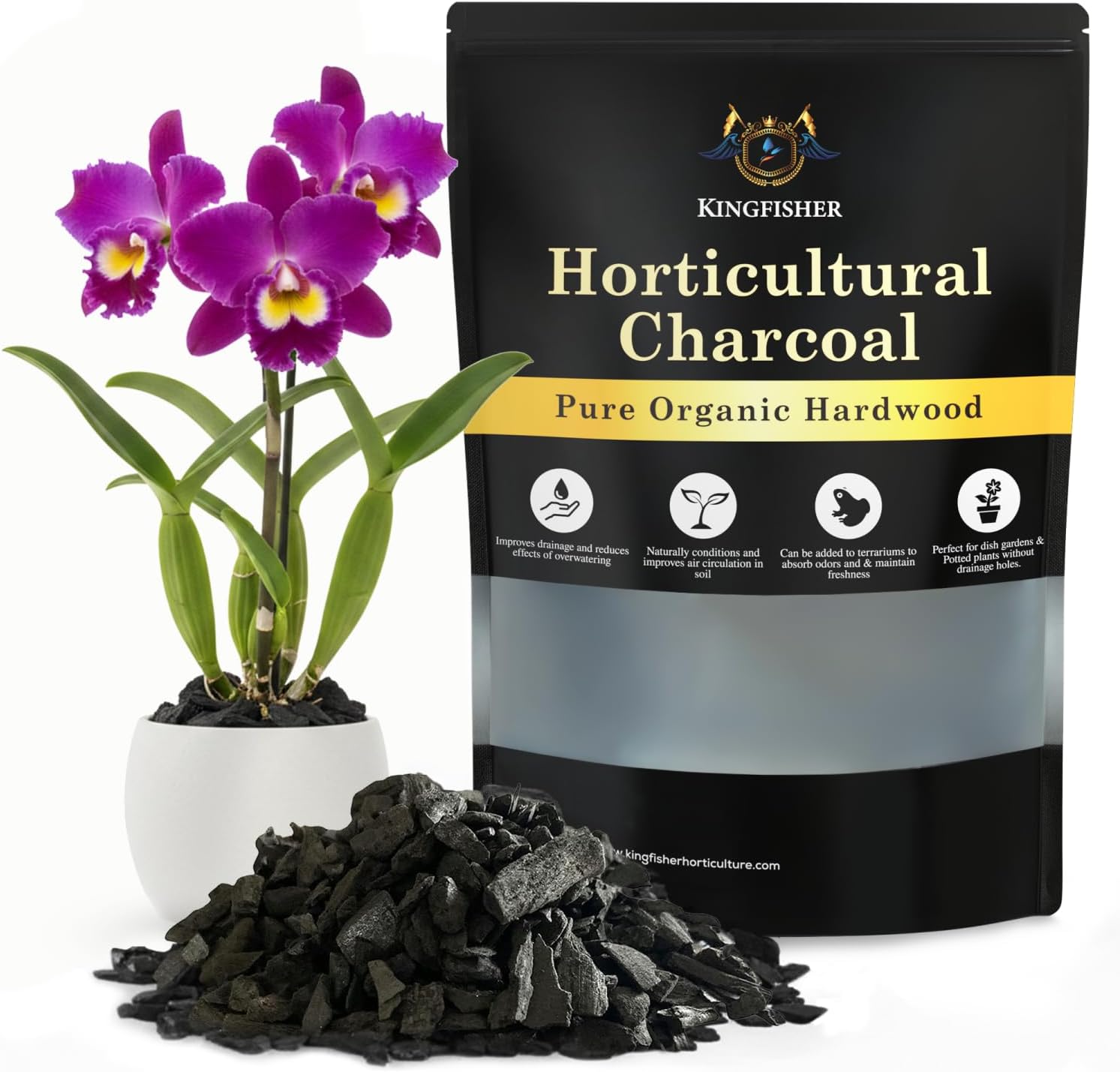 Kingfishers Organic Horticultural Charcoal & Terrarium | For Plants Pure Hardwood Planting And Gardening Canadian Maple Biochar